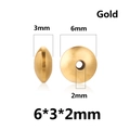6x3mm golden stainless steel spacer beads for DIY jewelry making accessories - 6mm / Gold