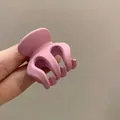 Elegant matte Morandi pink hair claw clip for thick hair with frosted finish - Small Pumpkin (Pink)-3cm
