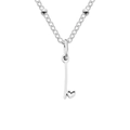 Minimalist titanium steel necklace with heart-detailed letter pendant in silver finish - Letter I / Silver