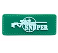 Taktischer Sniper-Patch in Armee-Grün aus PVC mit weißem 3D-Prägedesign für Ausrüstung - Dunkelgrün Rechteck PVC