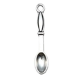 Pendentif cuillère en argent antique pour la création de bijoux sur fond blanc - 1 Pendentif Cuillère à long manche