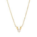 Collana minimalista a forma di renna in finitura dorata con zircone tondo lucido - Oro-Zircone Bianco