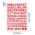 Red 0.5 inch alphabet and number stickers set for DIY cards and scrapbooks - Red