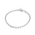 Classic silver stainless steel rolo chain bracelet with a secure lobster clasp closure - 4mm / Steel