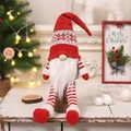 Gnomo di Natale con cappello a maglia fiocco di neve rosso e barba bianca per decoro - Stile barba bianca