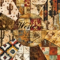 6x6 inch Western themed scrapbooking paper pad with 12 vintage designs on heavy cardstock - R2505 24 Sheets