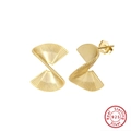 Orecchini a perno punk a spirale irregolare in argento sterling S925 con finitura oro - Oro