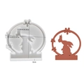 Bunny silhouette silicone mold set for DIY Easter crafts measuring 11.6cm height - Butterfly Rabbit Ornament Mold 002