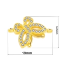 Golden butterfly charm with cubic zirconia for bracelets, 14.5mm by 19mm size - Gold Butterfly (L0446-A)