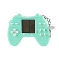 Mini mint green Tetris game console keychain with functional buttons and metal ring - Macaron Cyan