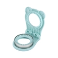 Light blue cat-shaped round sandwich cutter and sealer with stainless steel ring - Nordic Blue
