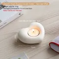 Romantic white ceramic heart candle holder with grainy matte texture for home decor - Grainy White - Large Heart