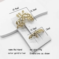 Pinza para coleta dorada minimalista con diseño de hojas y dimensiones exactas - Juego de 2 Piezas N.º 21 (MY030-21)