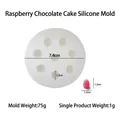 White silicone 8-cavity raspberry mold for chocolate and cake decorations - Raspberry Chocolate Cake Silicone Mold