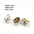 Two-tone Tibetan silver barrel bead with gold skull relief for DIY jewelry making - F-1 Silver Skull