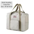 Khaki large Oxford cloth foldable travel bag with dual handles and Travel logo - Large / Khaki