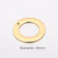 Flat 20mm diameter golden stainless steel hollow circular pendant charm with hole - Gold Single Hole 20mm (KLJ5971-Z)