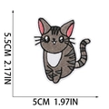 Detailopname van grijze tabby kat geborduurde patch met afmetingen van 5,5x5 cm - Grijze Cypriotische Kat (Nr.3)