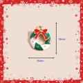Colgante corona de Navidad en esmalte con lazo rojo y pedrería, tamaño 19mm - Corona navideña