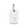 Minimalist gold-plated stainless steel rectangular pendant featuring engraved letter J - Steel J / Corroded Lettering 10*6*1.5mm