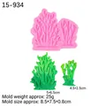 Pink coral silicone mold for fondant and resin DIY, featuring intricate sea life patterns - 3# Twin Coral Style / Pink