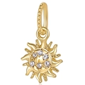 Golden sun charm pendant with sparkling cubic zirconia crystals for DIY jewelry - 006-Shining Sun
