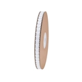 Detailed view of white heart-shaped ribbon on cardboard spool for DIY gift wrapping - 8mm/20m / White