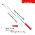 Blaue 3-teilige Teleskop-Angelrute für Katzen mit rotem Schaumstoffgriff, 97cm ausziehbar - Roter Griff Blauer Stab Dreiteilig Teleskopisch