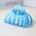 Blue marble texture ABS hair claw clip with gold spring for women hair styling - #13abs Dark Blue - Octopus / Bulk (No Packaging)