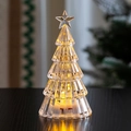 Mini glowing crystal Christmas tree table ornament with LED warm light and star topper - Large-Transparent Warm Light