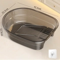 Bassine à linge gris transparent avec planche à laver et diamètre de 42,5 cm - Bassine à Linge Intégrée (avec Crochet) / Gris Transparent
