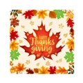 Happy Thanksgiving paper plate design featuring a large red maple leaf and autumn foliage - Maple Leaf Napkins