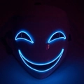 Blue LED glowing smile mask for Halloween cosplay party with EL cold light effect - Smiling Style (Blue Light)