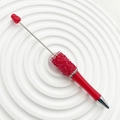 Creative DIY crystal bead pen in vibrant red with sparkling rhinestones and silver accents - Red