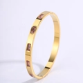 【121】square Pink Diamond Bangle