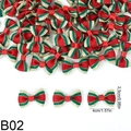 Mini red green and gold Christmas ribbon bows for cake decoration 4cm x 2.5cm size B02 - 2.5*4cm Christmas Style 2