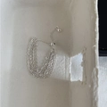 Adjustable multi-layer silver chain ring with sliding bead clasp and minimalist style - Multi-layer Chain