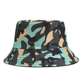 Camouflage Anglerhut für Damen und Herren mit breiter Krempe für Sonnenschutz im Freien - Blau-Graues Tarnmuster (2#)