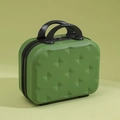 Mini 14-inch grass green hardshell vanity case with bow texture and black handles - Fruit Green