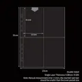 Transparent 4-pocket card sleeves with double-sided storage and 11-hole punch binding - A4 11 Holes 4-Pocket Double-Sided Pages 10 Sheets 99#