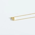 Minimalist golden necklace with letter P pendant detail on clean white background - Letter P