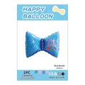 Ballon nœud papillon bleu à rayures avec texte Welcome Little Man, 75x46cm pour fête - Nœud Papillon Bleu