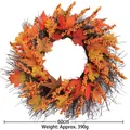 60cm Herbstkranz mit künstlichen Sonnenblumen, Ahornblättern und Beeren, wiegt 390g - Gemischte Früchte Sonnenring Kranz / 60CM