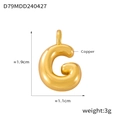Gold plated copper balloon letter G pendant charm, 1.9cm height with polished finish - Letter G (D79-G)