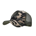 Classic jungle camouflage trucker hat with breathable green mesh and adjustable snapback - Adjustable / Khaki Camouflage