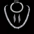 Set gioielli da sposa argento con collana, bracciale e orecchini in strass brillanti - 445+797 Set da 3 Pezzi