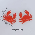 Collana con pendente a forma di granchio rosso mare, dimensioni 6cm e dettagli peso - Orecchini