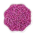 Pink purple 4mm iridescent glass seed beads in a white petal-shaped bowl for DIY crafts - 4mm / Iridescent Pink Purple (#04 Style)