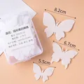 Edible glutinous paper white butterflies for cake decorating, 66 pieces in 3 sizes - White Edible Wafer Paper Butterfly Thick 66Pcs