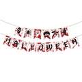 Bloody Halloween banner with HALLOWEEN lettering and spooky icons for party decoration - Halloween Banner Style E